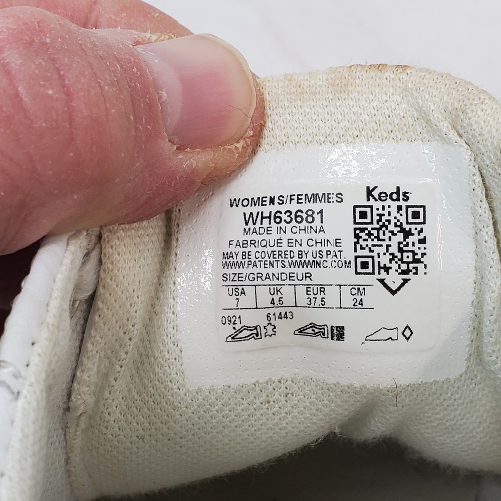Keds Womens White‎ Leather Low Top Lace Up Sneakers Shoes Size 7 Gold Accents - Picture 14 of 15